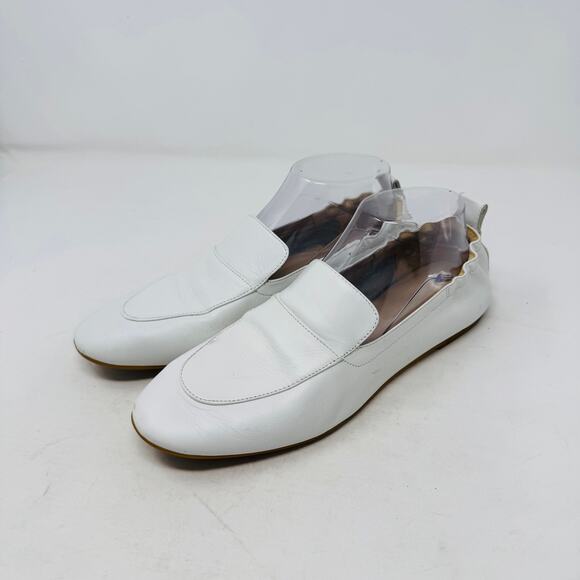 Everlane White Leather Loafers Women’s Size 9 Slip-On Flats Minimalist Preppy - Picture 13 of 13